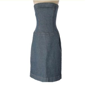 Theory Denim Strapless Dress